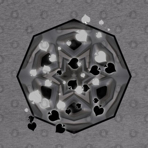 Spades on gray kaleidoscope by hereswendy